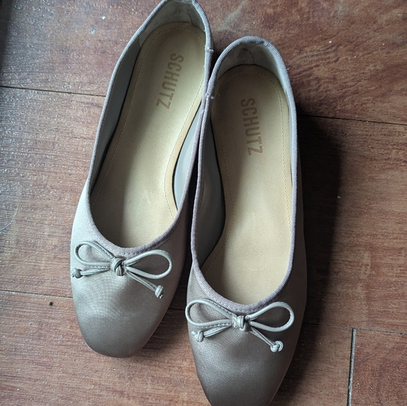 Schutz Women's Taupe Ballet Flats - Picture 1 of 5